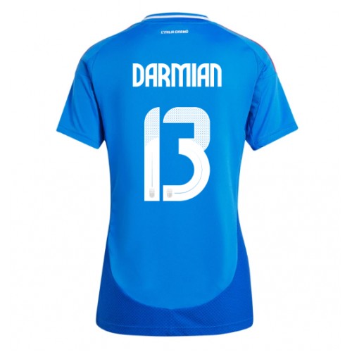 Fotbalové Dres Itálie Matteo Darmian #13 Dámské Domácí ME 2024 Krátký Rukáv